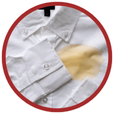 Tannin Stain A photo showing a tannin stain on a dress shirt.